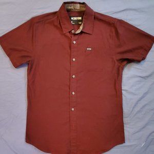 Zoo York Maroon Short Sleeve Button Down Men's Sm